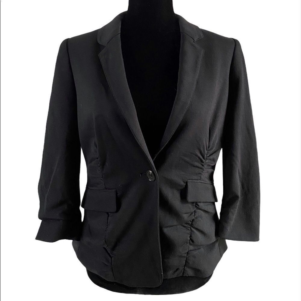 Vince Camuto Black Ruched Blazer